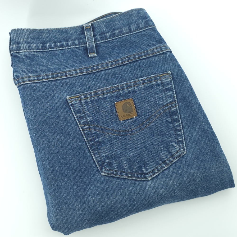 Carhartt Blue Jeans Mens 42X30 Relaxed Fit Denim‎ Straight Leg Work